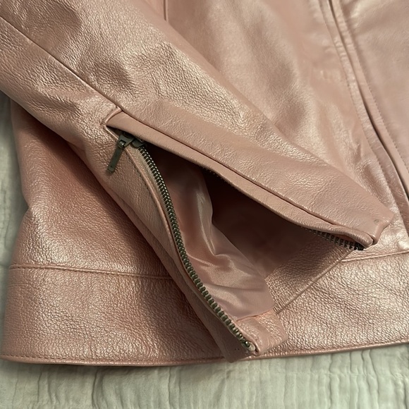 Dialogue Pink Authentic Leather Jacket Size Medium - Picture 10 of 16